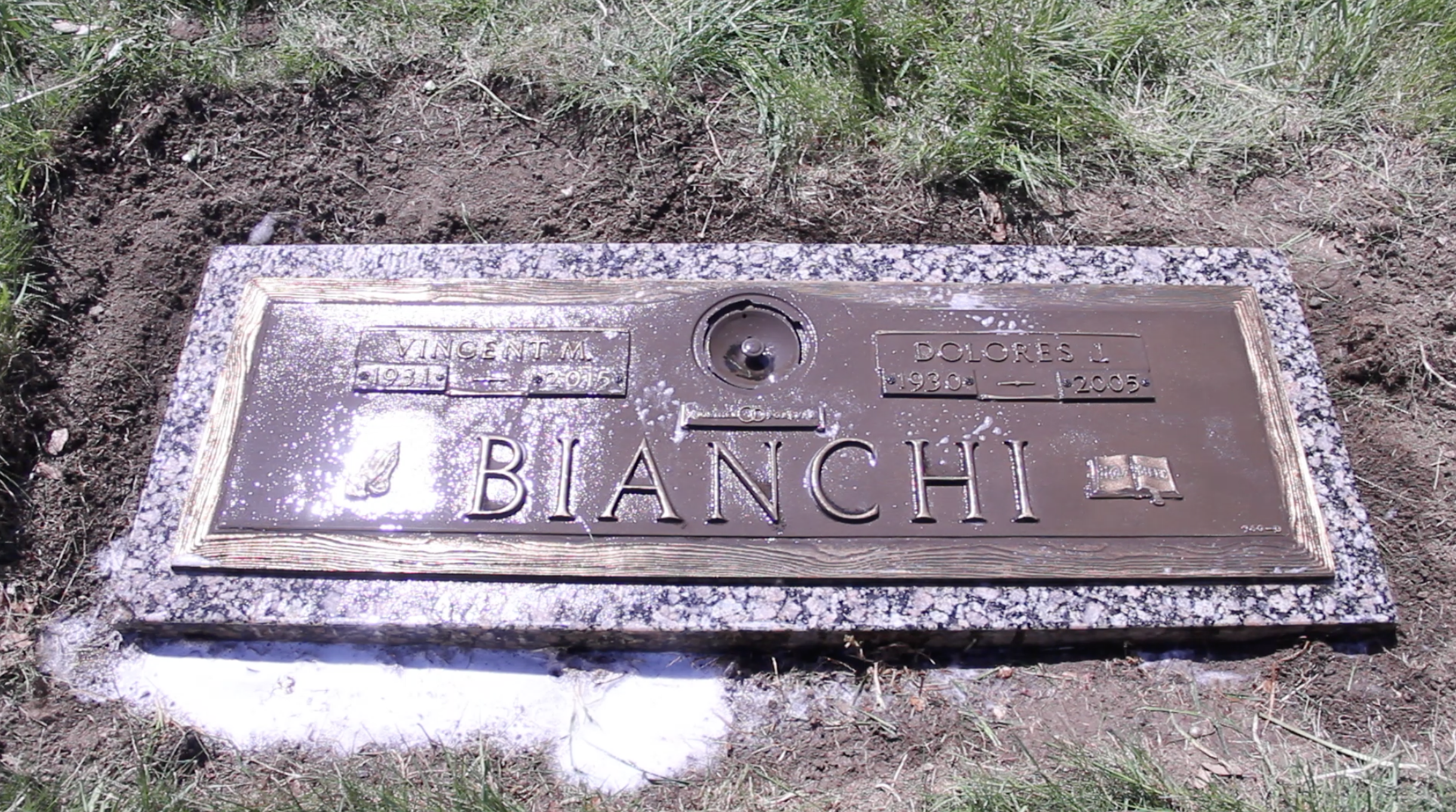 Bianchi bronze lawn marker after cleaning