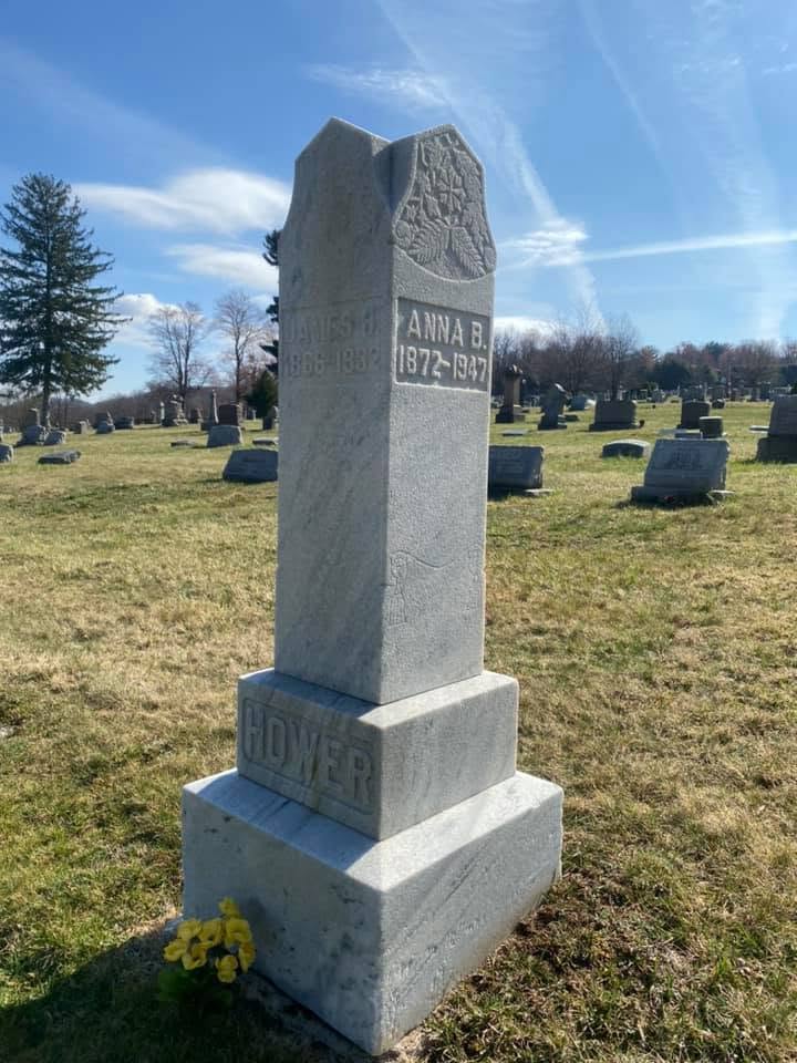 Upright Hower memorial after cleaning